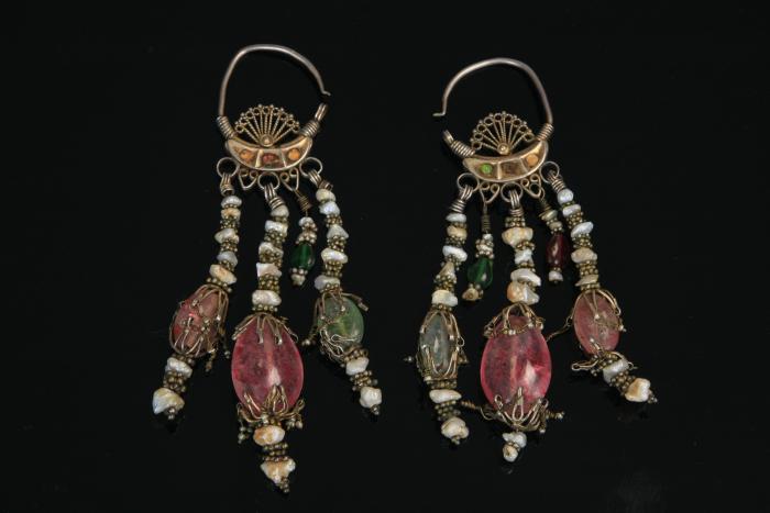 0464 khalka (ear-rings) Bukhara , nineteenth century